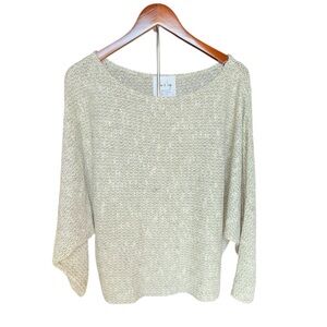Sadie And Sage Billie OTS Dolman Sleeve Knit Top Olive/Beige Size Medium